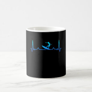 Surfing Heartbeat Surf Gift Surfer Mom Coffee Mug