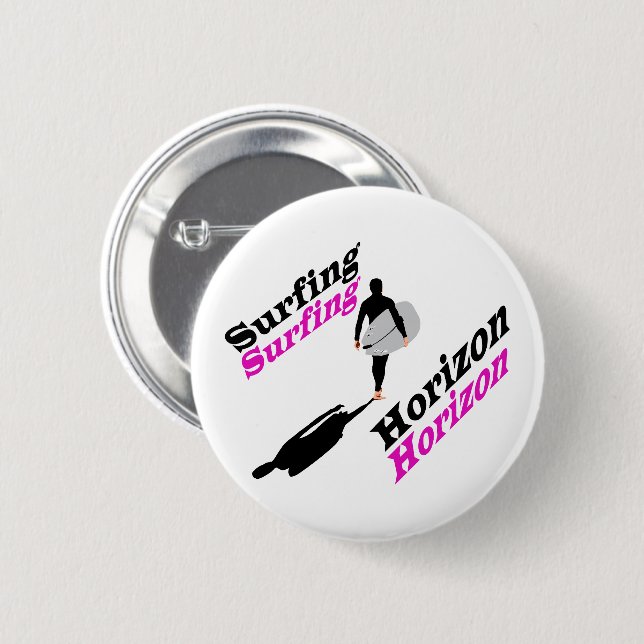 Surfing horizon T-Shirt 2 Inch Round Button (Front & Back)
