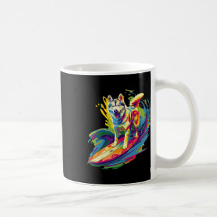Surfing Husky  Coffee Mug