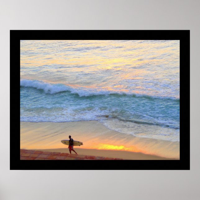 Surfing in Baja Mexico Poster (Front)