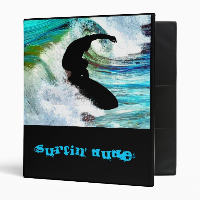 Surfing in Curling Wave Binder (Front/Inside)