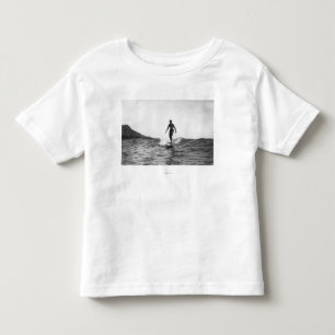 Surfing in Honolulu Hawaii Longboard Surfer Toddler T-shirt