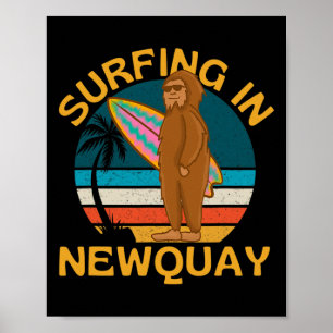 Surfing In Newquay, Bigfoot Good Vibes Surfer Beac Poster