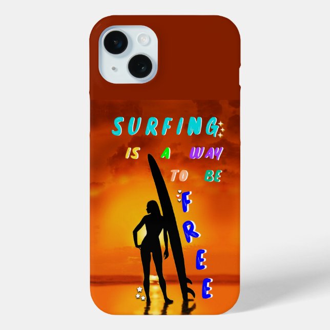 Surfing Is A Way To Be Free Case-Mate iPhone Case (Back)