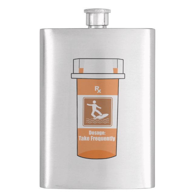 Surfing Is My Drug Hip Flask (Front)