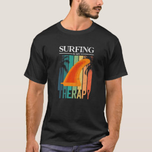 Surfing Is My Therapy Retro Fin Longboard T-Shirt