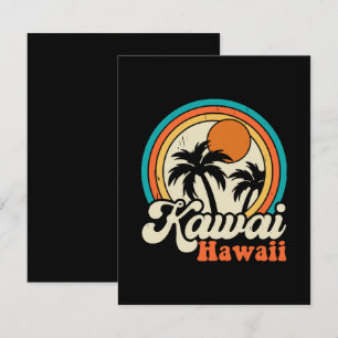 Surfing Kawaii Hawaii Card