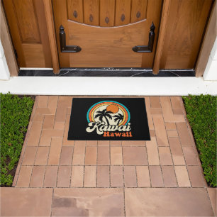 Surfing Kawaii Hawaii Doormat