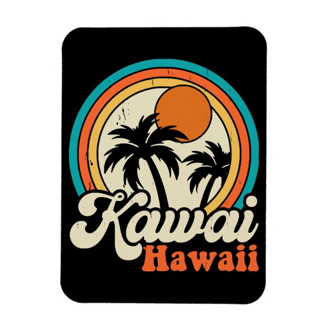 Surfing Kawaii Hawaii Magnet (Vertical)