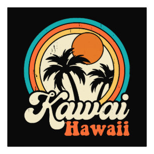 Surfing Kawaii Hawaii Photo Print