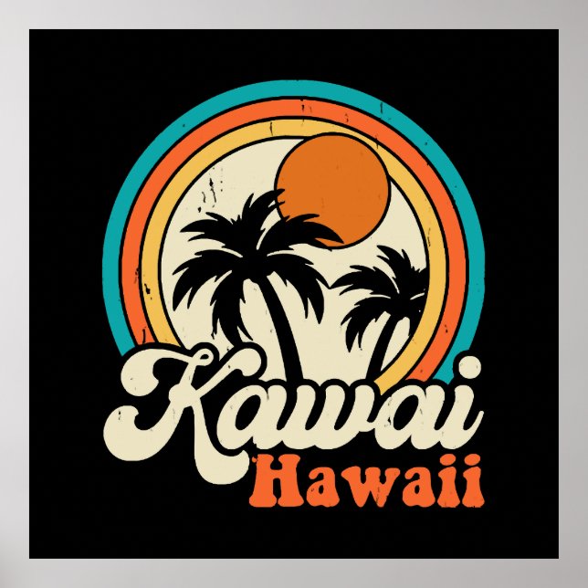 Surfing Kawaii Hawaii Poster (Front)
