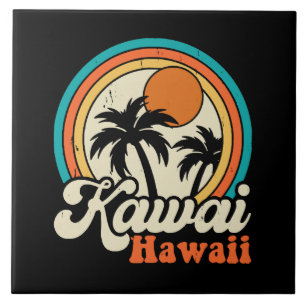 Surfing Kawaii Hawaii Tile
