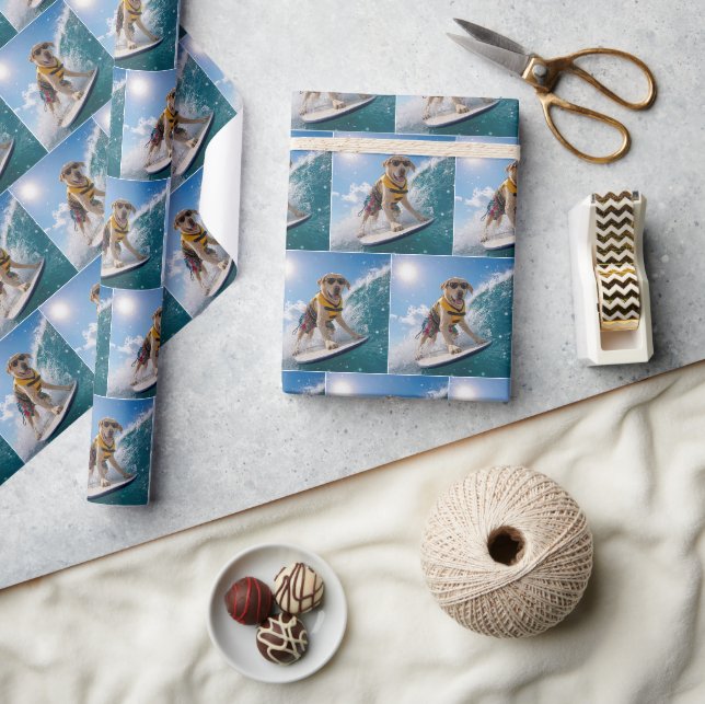 Surfing Labrador Retriever Wrapping Paper (Crafts)