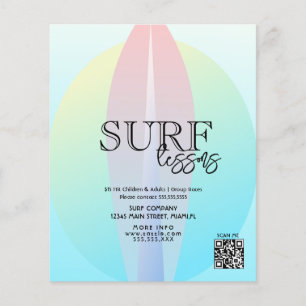 Surfing Lesson Adult Children Business Flyer