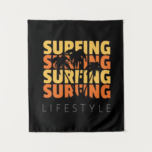 Surfing Life Style Surfing Tapestry (Front)
