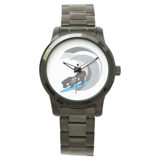 Surfing Lion White Watch (Front)