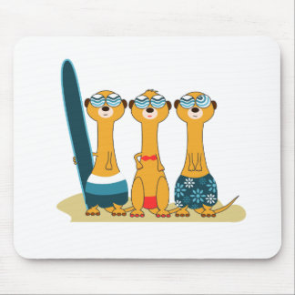 Surfing Meercats Mouse Pad