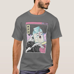 Surfing Milk Carton Kanagawa Wave Kawaii Anime Vap T-Shirt