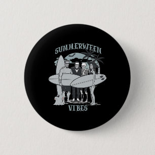 Surfing Monsters Clic Halloween Vibes Graphic 2 Inch Round Button
