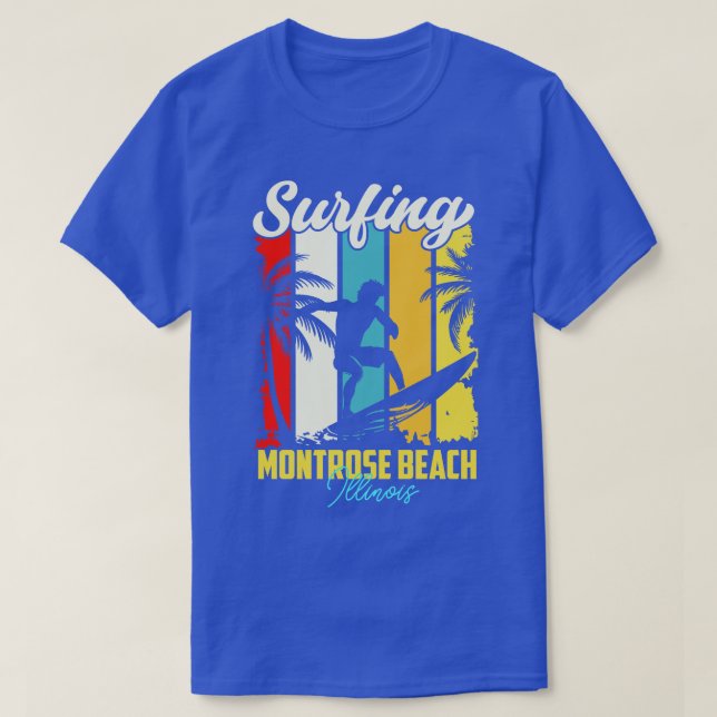 Surfing Montrose Beach Illinois TShirt (Design Front)