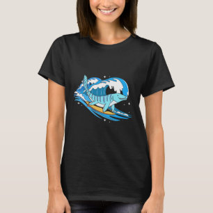 Surfing Mosasaurus Dino Funny Aquatic Dinosaur  T-Shirt