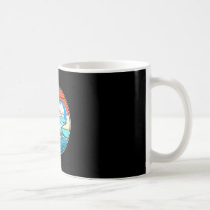 Surfing Mosasaurus Dino Retro Aquatic Dinosaur  Coffee Mug