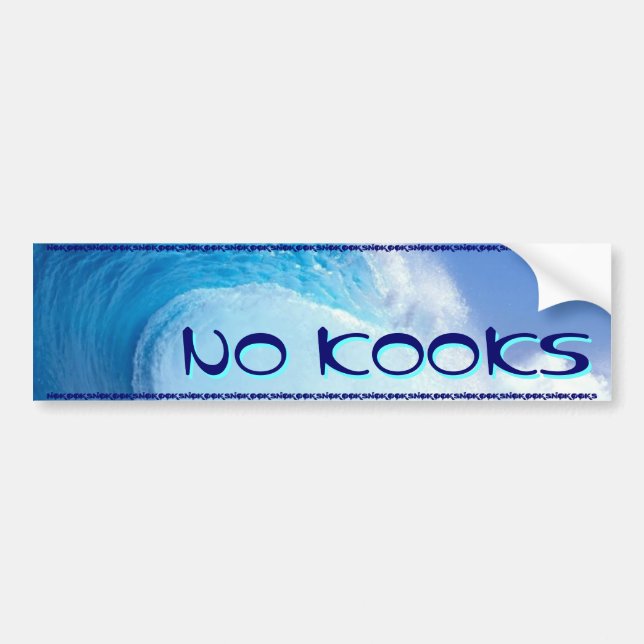 SURFING - NO KOOKS BUMPER STICKER (Front)
