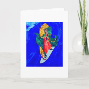 surfing nun greeting card