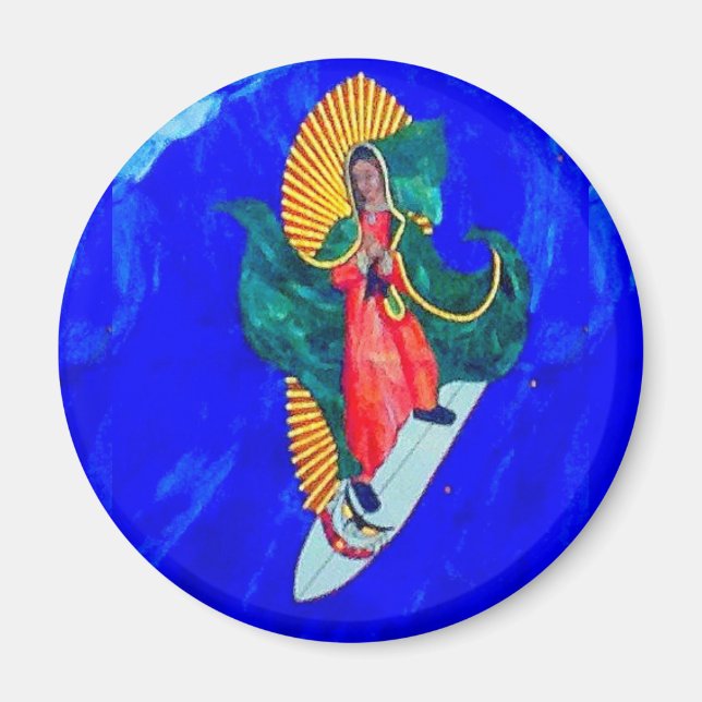 surfing nun magnet (Front)