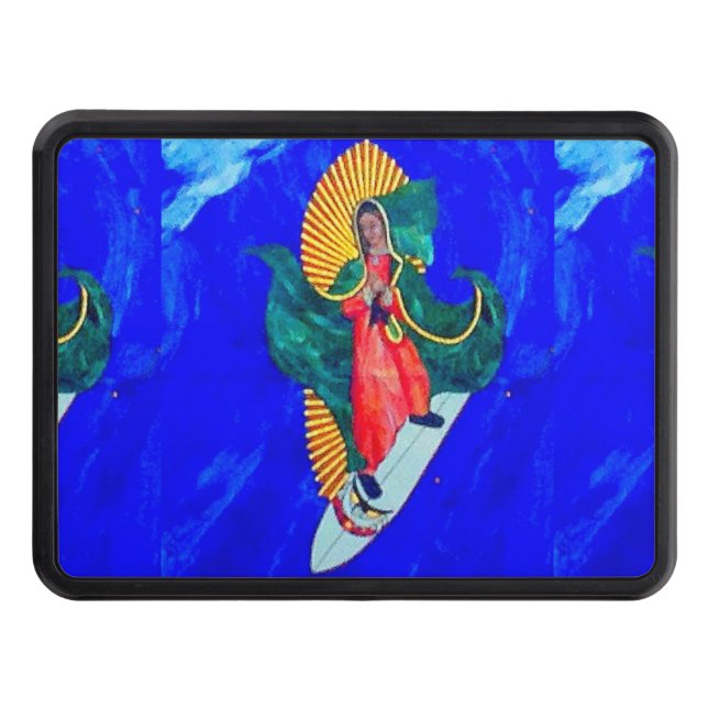 surfing nun on blue wave trailer hitch trailer hitch cover (Front)