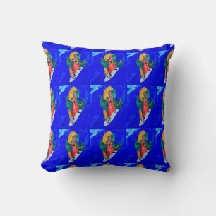surfing nuns on blue pillow