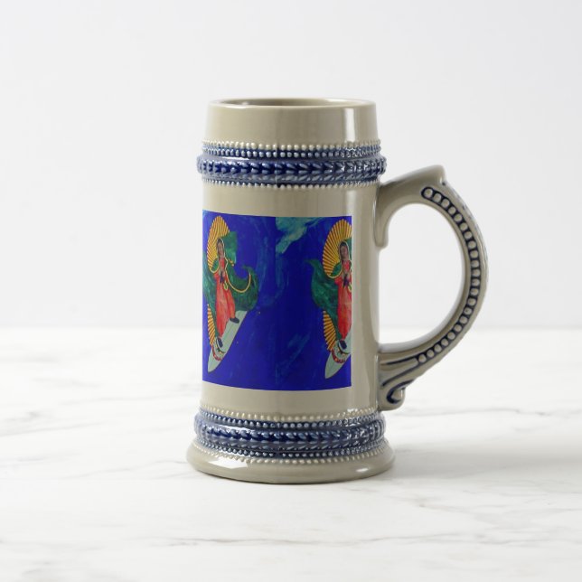 surfing nuns on blue wave beer stein (Right)