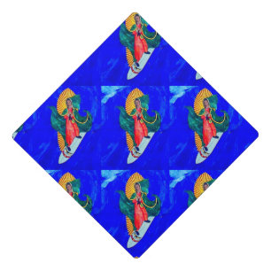 Surfing Nuns Thunder_Cove  blue Graduation Cap Topper