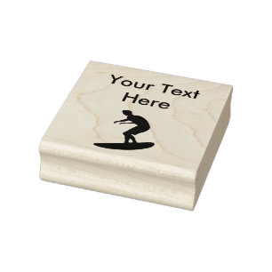 Surfing On A Surfboard Rubber Stamps
