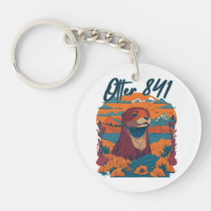Surfing Otter 841 Otter My Way California Sea Otte Keychain