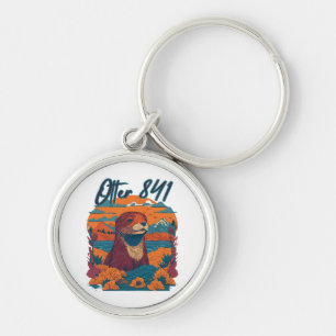Surfing Otter 841 Otter My Way California Sea Otte Keychain
