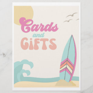 Surfing Party Sign   Cards + Gifts Sign   Beach