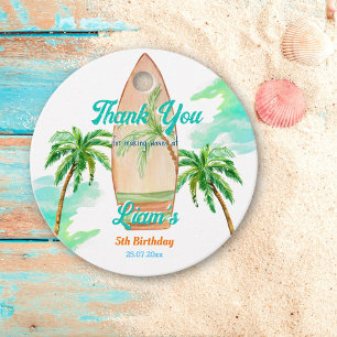 Surfing party thank you favour beach ocean summer tags