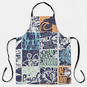 Surfing patchwork: grunge vintage pattern apron