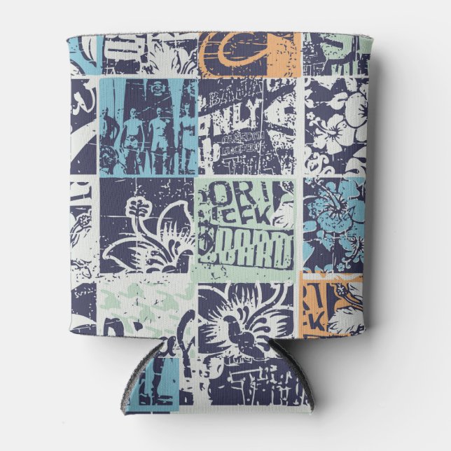 Surfing patchwork: grunge vintage pattern can cooler (Front)