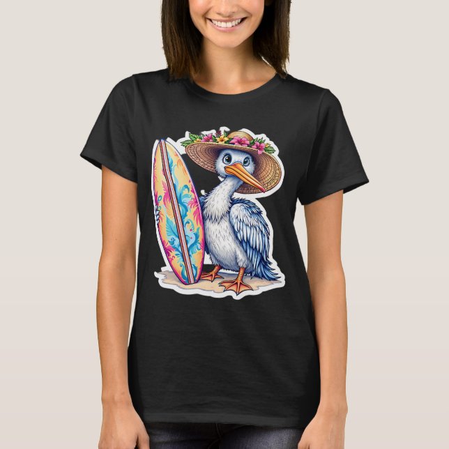 surfing pelican T-Shirt (Front)