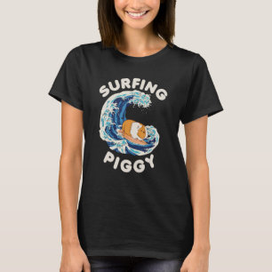 Surfing Piggy Graphic Guinea Pig Owner Pet Cavy An T-Shirt