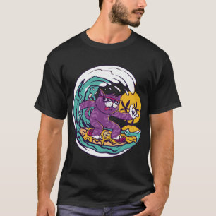 Surfing Pizza Cat Surf T-Shirt