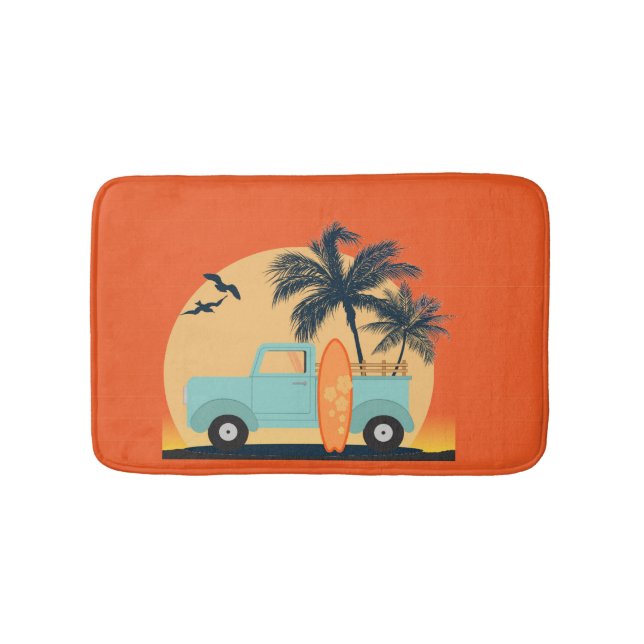 Surfing Retro Bath Mat (Front)
