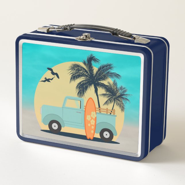 Surfing Retro Lunch Box (Front)
