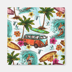 Surfing/Retro Van Magnet