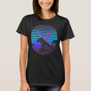 Surfing Retro Vaporwave Surfboarder Waves Ocean Su T-Shirt