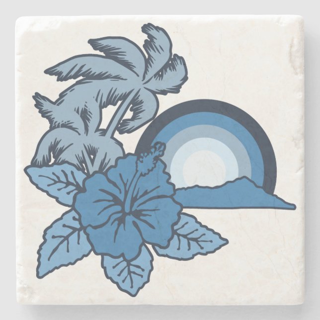 Surfing Safari Hawaiian Island Tiki Bar Coasters (Front)