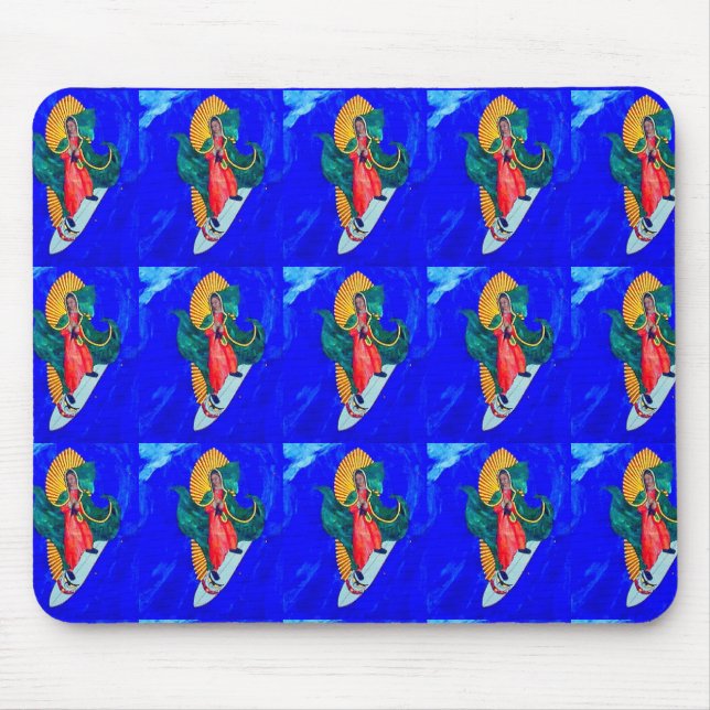 surfing saints on blue mousepad (Front)