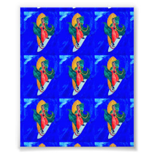 surfing saints on blue waves photo print